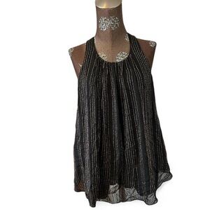 L'AGENCE Black Beaded Camisole top